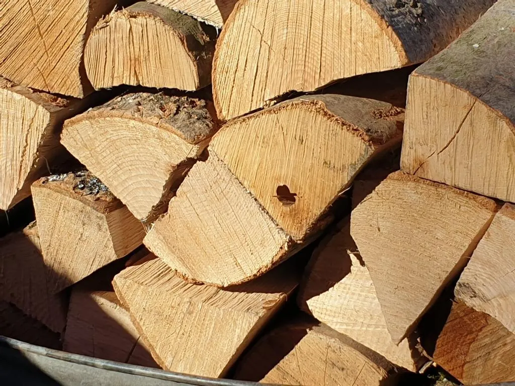 Stacked firewood ready for the wood-burning stove
